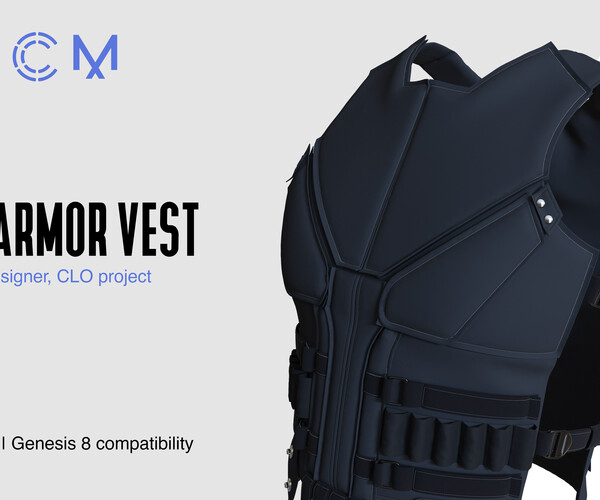 ArtStation - Marvelous Designer Bullet Proof Vest Study