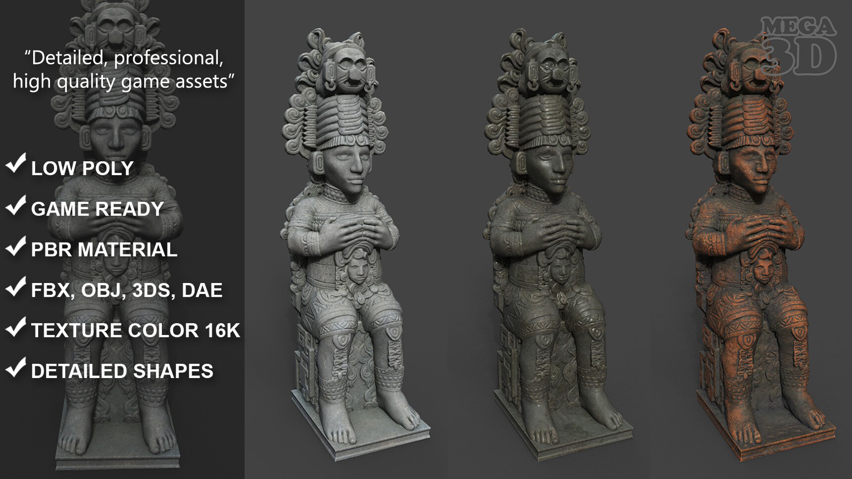 ArtStation - Mayan Inca Aztec Statue 220822 | Game Assets