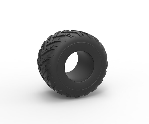 ArtStation - 3D printable Diecast Monster Jam tire 12 Scale 1:25 ...