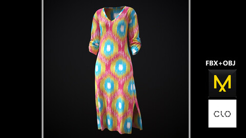 Dress. Marvelous Designer/Clo3d project + OBJ + FBX