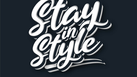 Stay in Style text effect, editable minimalistic text style