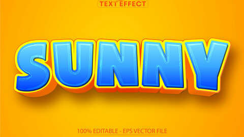 Sunny text effect, editable cartoon text style