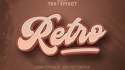 Vintage text effect, editable retro 80s text style