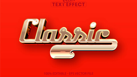 Vintage classic car text effect, editable 70s and 80s text style