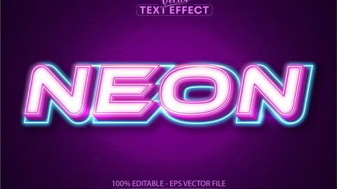 Neon Light text effect, editable neon text style