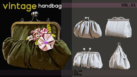10 handbag - obj- fbx- 3ds max_ (Vintage collection) VOL01