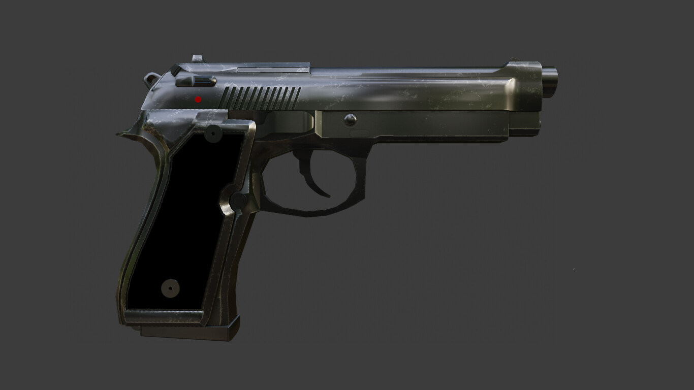 ArtStation - OLD PISTOL GAME READY LOW POLY | Game Assets