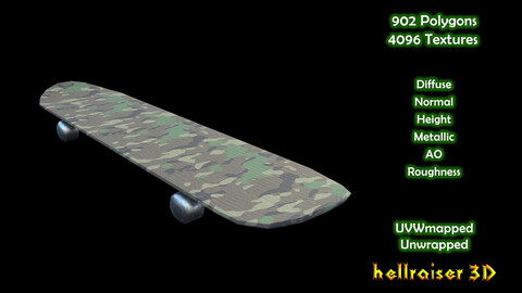 Skateboard - PBR - Textured