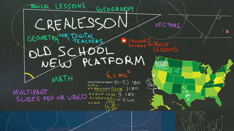 CreaLesson - Modern Mouse Keyboard OSD + Sketch on Multipage Real Retro Blackboard + Record Screen