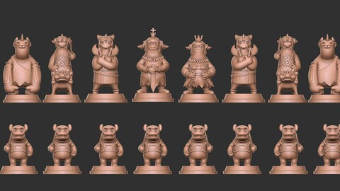 3D chess set STL for 3Dprint