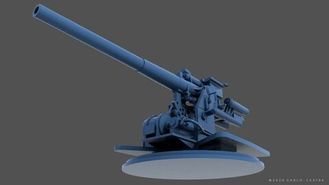 QF 4.7 inch Mark VIII Naval gun - 1/72 scale - 3D PRINTING