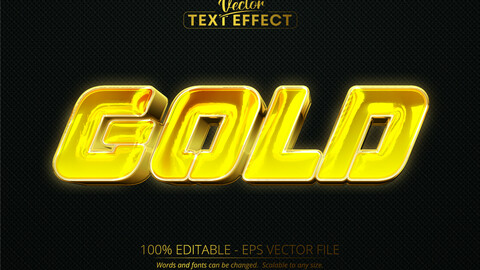 Gold text effect, editable luxury golden text style