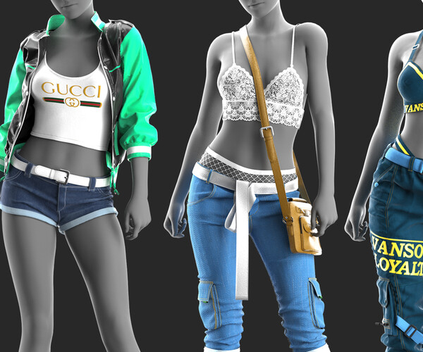 ArtStation - 3 Girl's Outfits VOL 6 - Marvelous / CLO Project file ...