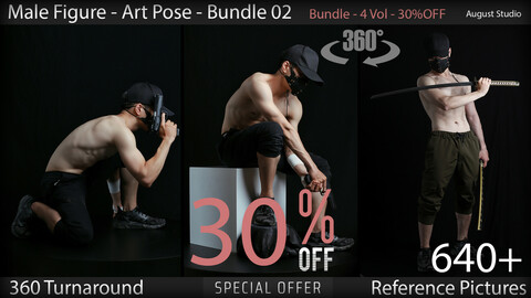Male Figure Drawing - Art Pose - Bundle Vol 02 - Reference Pictures