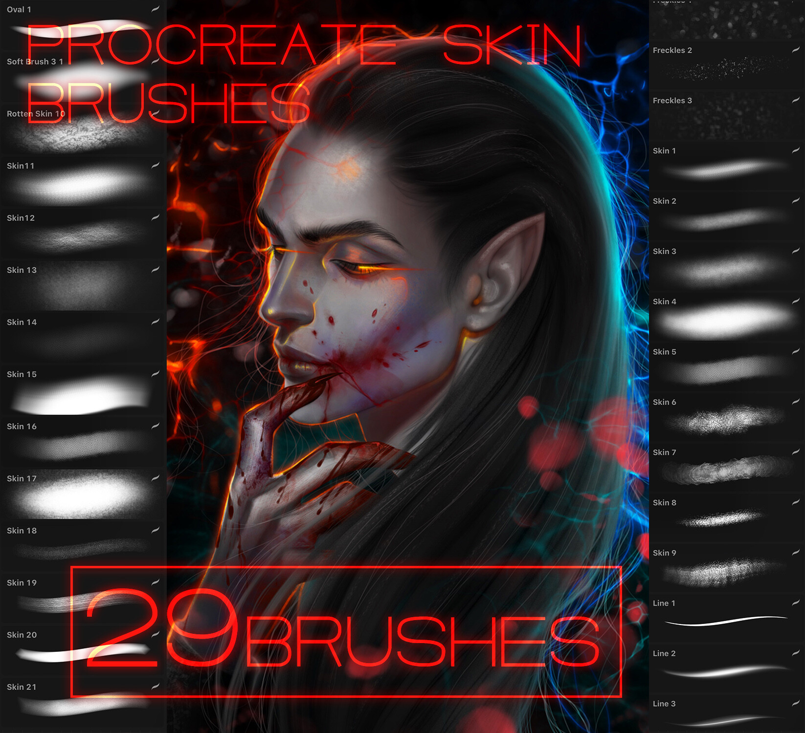 ArtStation Procreate Skin brush set Brushes