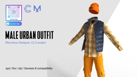 Male Urban Outfit | Marvelous Designer | CLO3D project