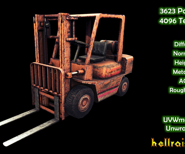 ArtStation Forklift PBR Textured Game Assets