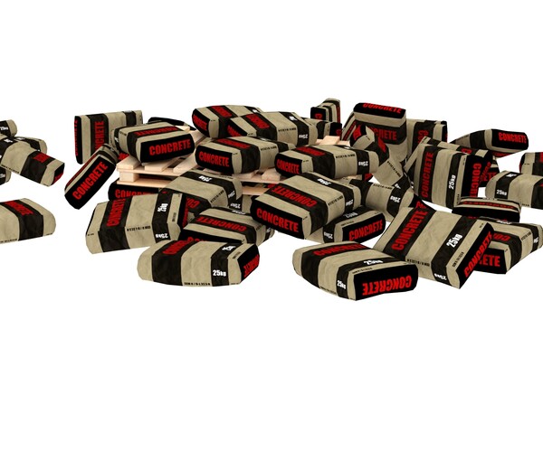 ArtStation concrete bags pallet pile 1 Game Assets