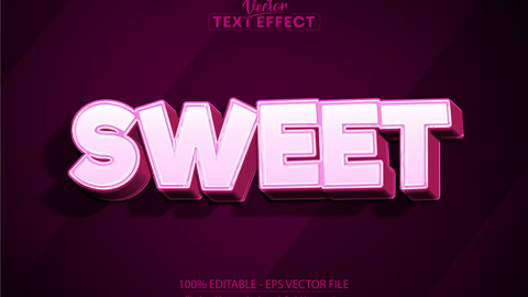 Sweet text effect, editable comic and cartoon text style