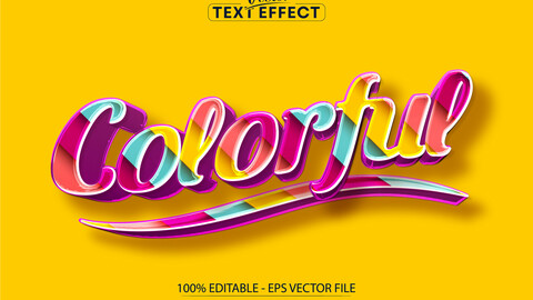 Colorful text effect, editable comic and cartoon text style