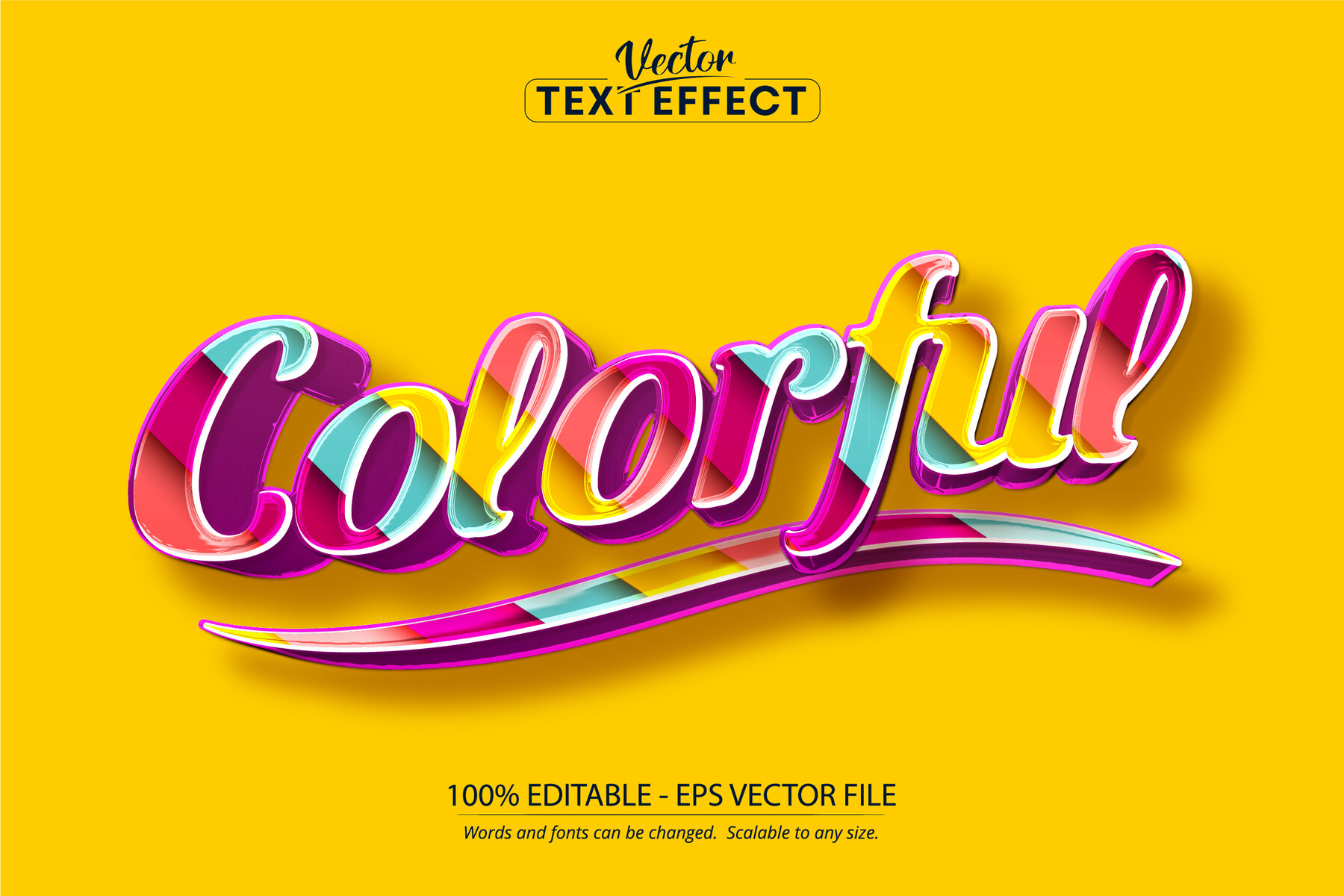 ArtStation - Colorful text effect, editable comic and cartoon text ...