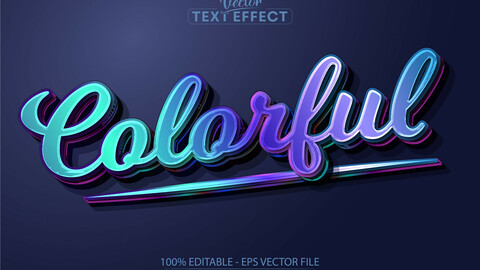 Colorful text effect, editable comic and cartoon text style