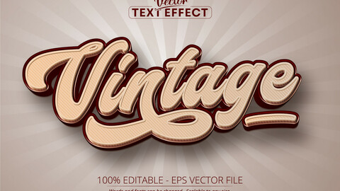 Vintage text effect, editable retro 80s text style