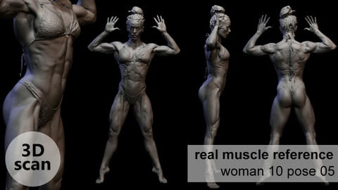 3D scan real muscleanatomy Woman10 pose 05