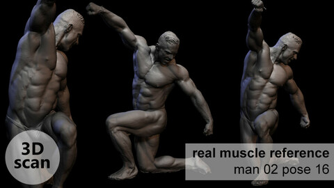 3D scan real muscleanatomy Man02 pose 16