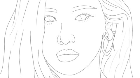 BLACKPINK Rosé linework art colouring