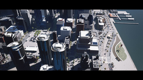Real City SF - Downtown City Buildings Pack for UE4 & Unreal Engine 5 (Buildings Only)
