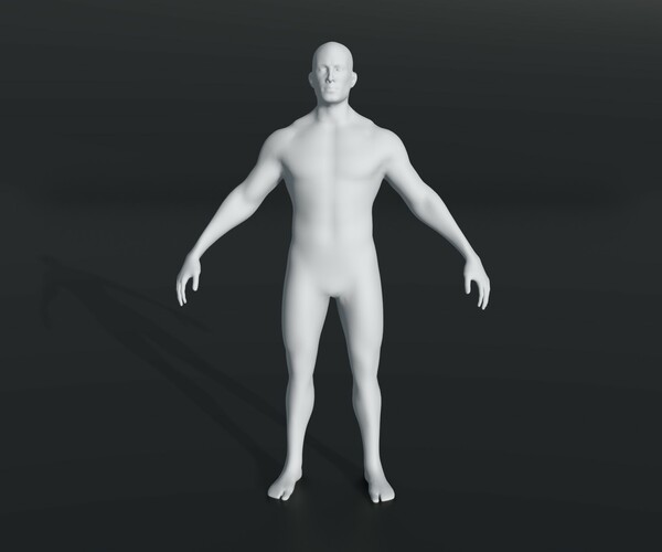 ArtStation - Male Body Base Mesh 28 Animations 3D Model 20k Polygons ...