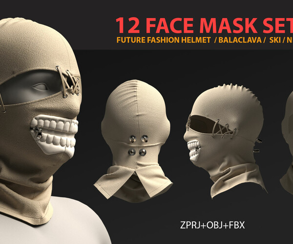 Artstation 12 Face Mask Pack Vol01helmet Balaclava Ski Ninja Face Mask Sets Marvelous 
