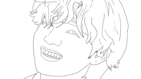 BTS V Taehyung lineart colouring