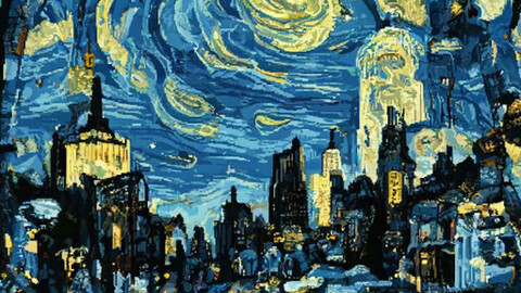 New York City - Strarry Night Van Gogh Style