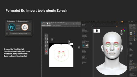 Polypaint Ex_Import tools plugin Zbrush