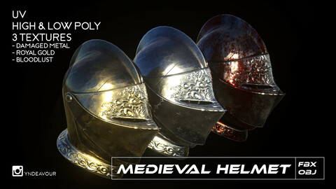 Medieval Metal Helmet with Ornaments