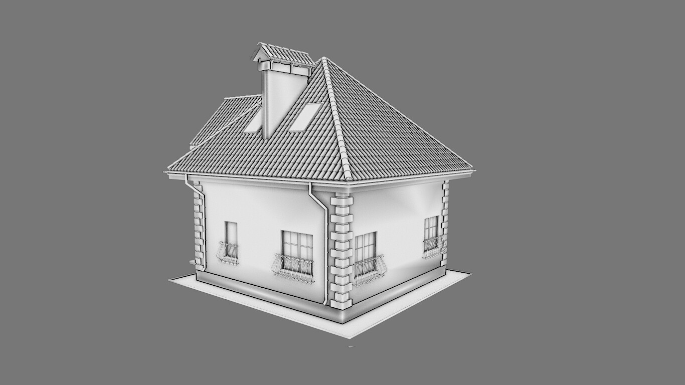 ArtStation - COTTAGE HOUSE WITH INTERIOR GAME READY | Game Assets