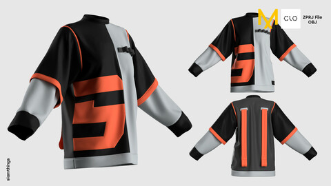 ArtStation - #005 Football Jersey T shirt - Clo 3D / Marvelous Designer +  FBX / DIGITAL FASHION / HYPEBEAST / FUTURE FASHION / CORTEIZ