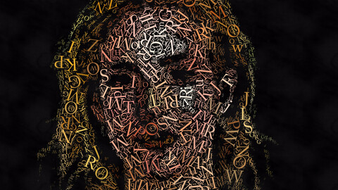 Typography woman portrait