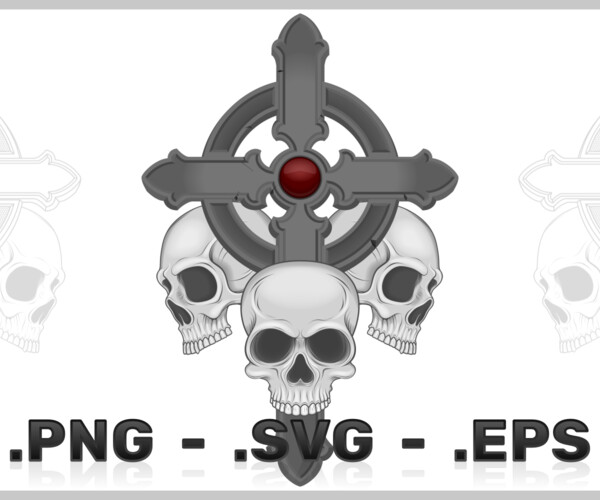 ArtStation Vector Design Of Skulls With Christian Cross Artworks