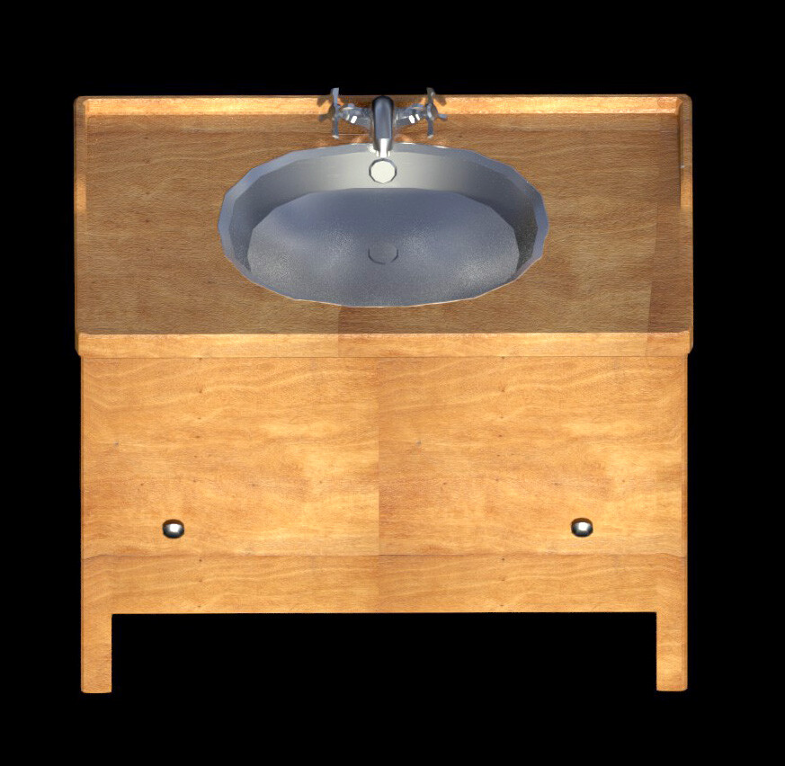 Artstation Cabinet Sink Pbr Textured Game Assets 