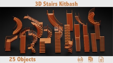 3D Stairs Kitbash