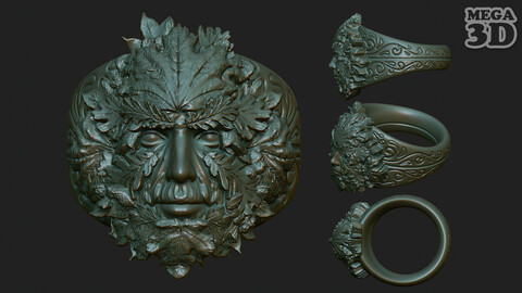 Green Man Ring 220903 3D print model