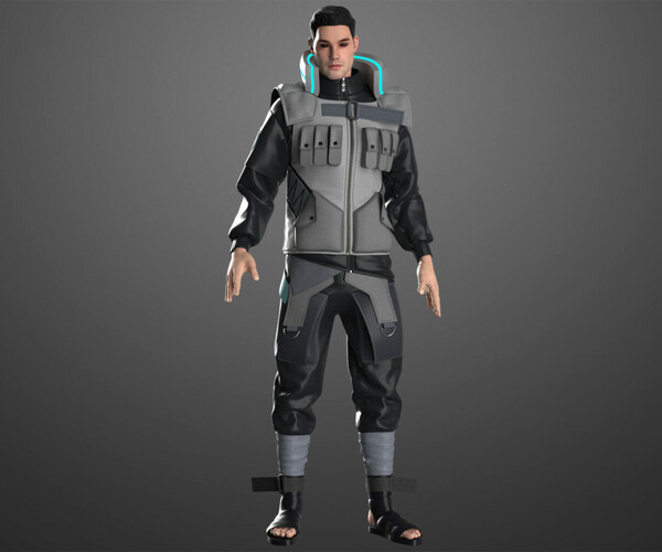 ArtStation - CyberPunk Outfit Male OBJ Mtl FBX ZPRJ | Game Assets