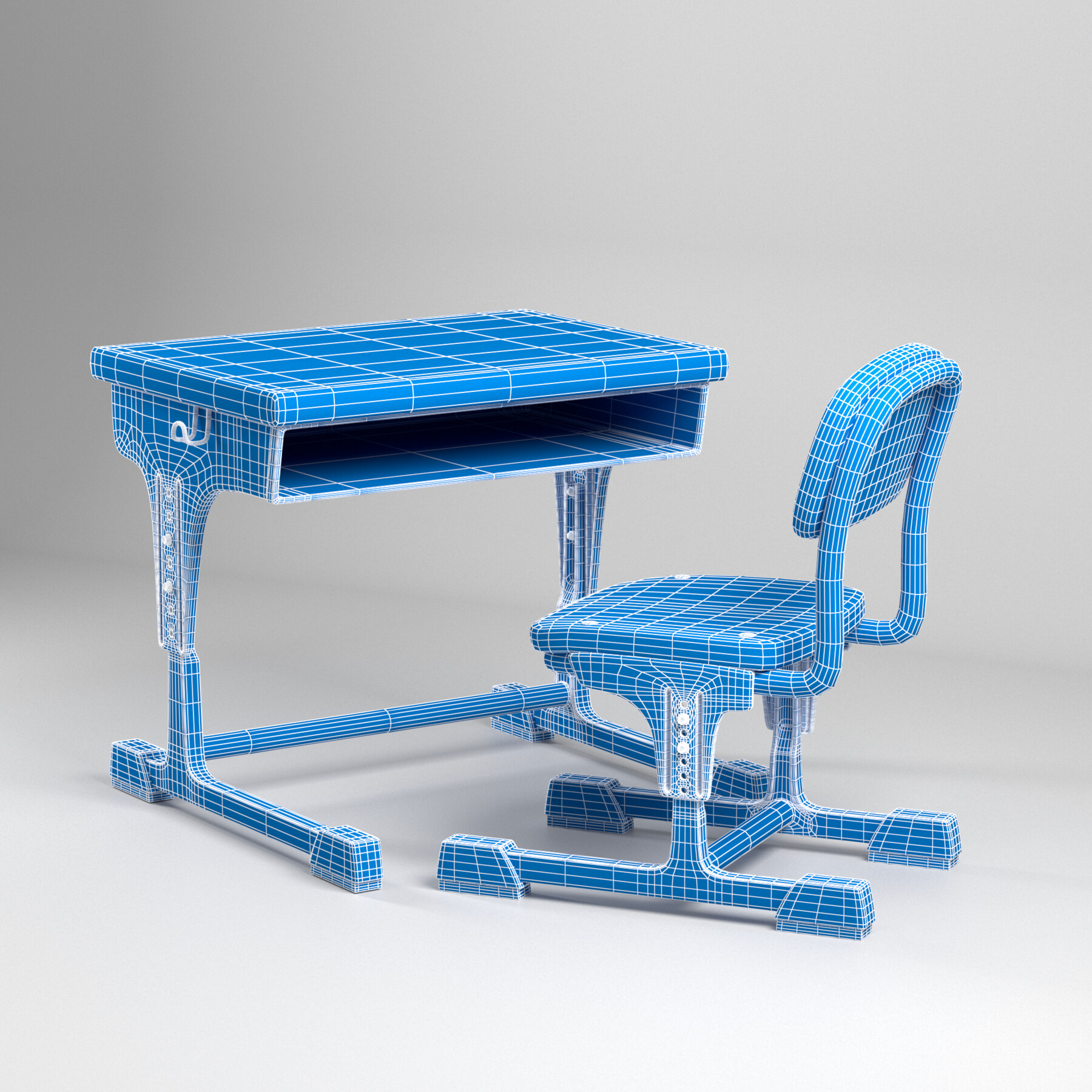 ArtStation School Desk and Chair Game Assets