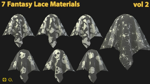 7 Fantasy Lace Fabric Materials vol 02