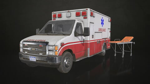 Ambulance Type 1 - Low Poly