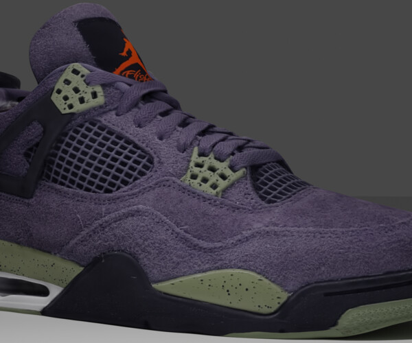 white and purple jordan 4s