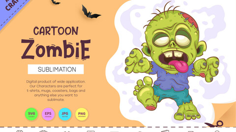 Cartoon Zombie. Crafting, Sublimation.